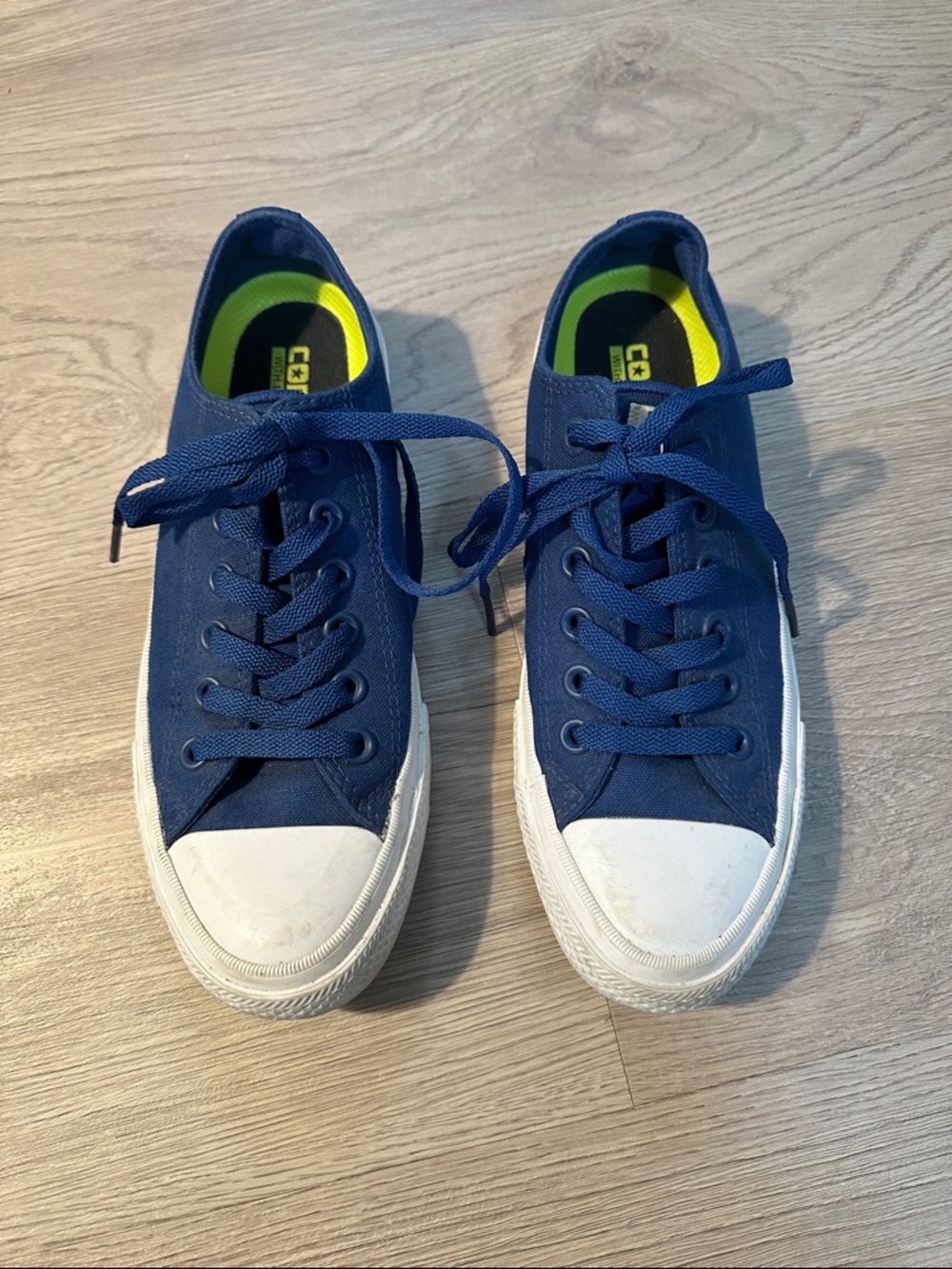 Lunarlon Converse Navy Low-Top Sneakers with White Toe